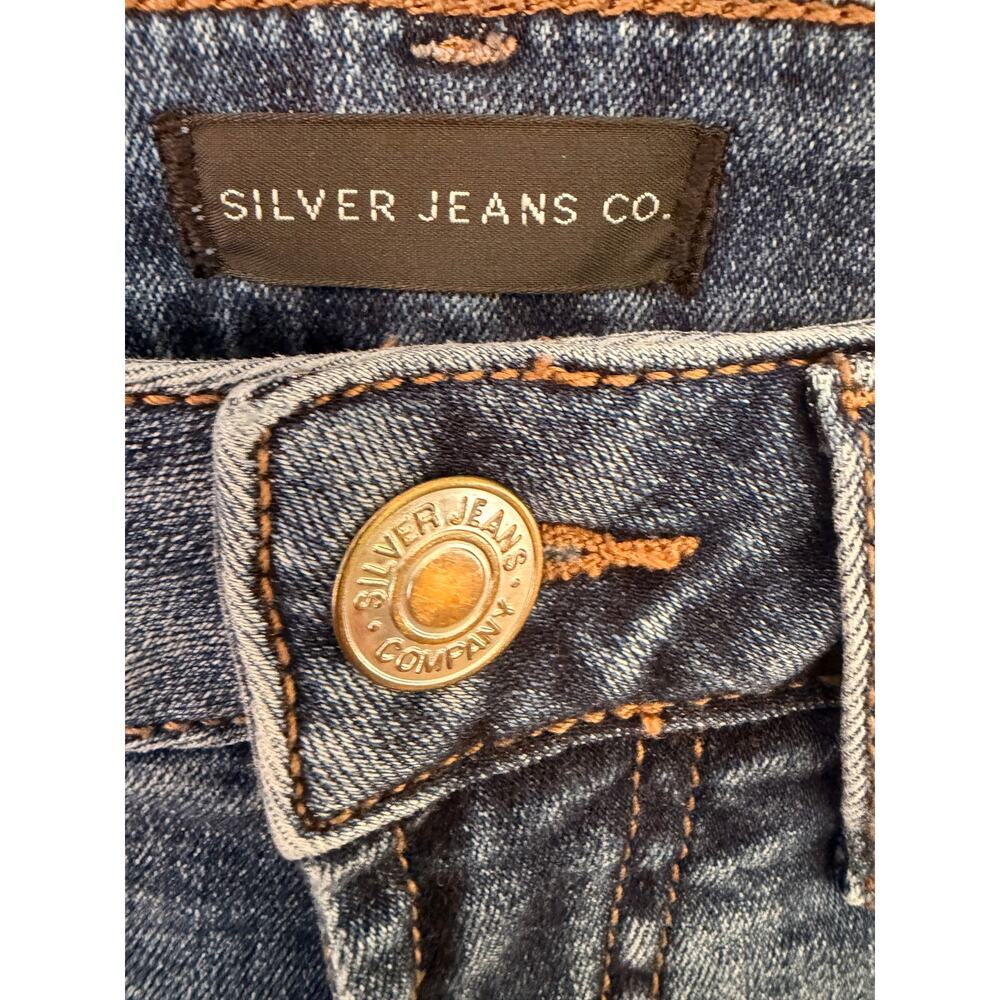 Silver Jeans Co Suki Skinny Jeans W27 L29 Mid Rise Distressed Raw Hem Stretch - Picture 4 of 7